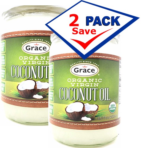 Grace Organic Virgin Coconut Oil 500 ml Pack of 2